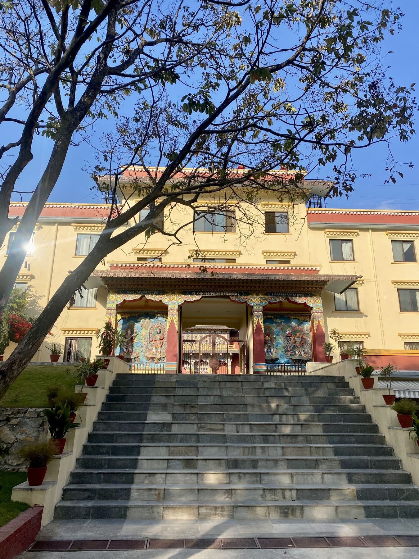 The steps up to Shechen Monastery's main temple